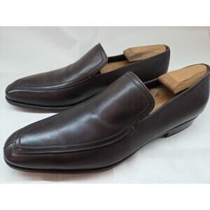 RARE🔥 GUCCI Dark Brown Leather Loafers Slip On Sz 10.5 D Men's LE